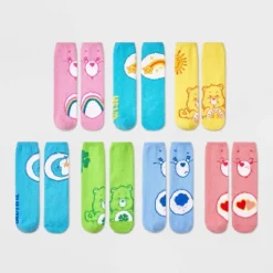 Disney Women's Care Bears 7 Days Of Cozy Crew Socks - Assorted Colors 4-10