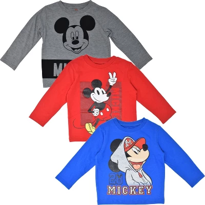 Disney Mickey Mouse 3 Pack Long Sleeve T-Shirts Infant To Big Kid - Image 12