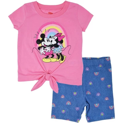 Disney Mickey Mouse & Friends Minnie Mouse Girls Graphic T-Shirt And Shorts Outfit Set Little Kid - Image 8