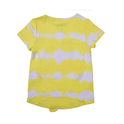 Girl's Disney Princess Belle Royal Magic Tie Dye Bow Front Graphic Tee Shirt For Toddlers