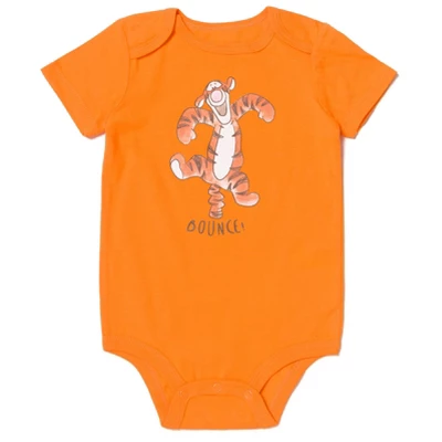Disney Winnie The Pooh Tigger Winnie The Pooh Baby 4 Pack Snap Bodysuits Newborn To Infant - Image 2