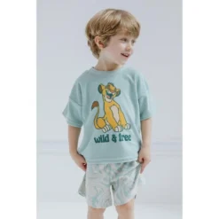 Disney Mickey Mouse Lion King Simba T-Shirt And Shorts Outfit Set Toddler To Big Kid