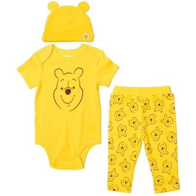 Disney Classics Winnie The Pooh Lion King Bambi Baby Bodysuit Pants And Hat 3 Piece Outfit Set Newborn To Infant - Image 12