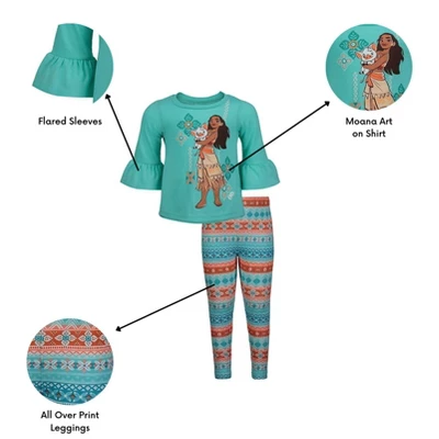 Disney Moana Girls T-Shirt And Leggings Outfit Set Toddler - Image 5
