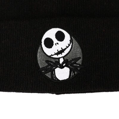 Disney Nightmare Before Christmas Jack Skellington Black Cuff Beanie