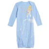 Disney Princess Baby Girls 3 Pack Long Sleeve Swaddle Sleeper Gowns Newborn