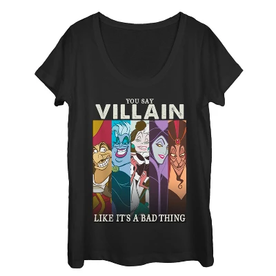 Women's Disney Princesses Villain Not A Bad Thing Scoop Neck - Image 2