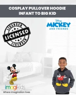 Disney Mickey Mouse Winnie The Pooh Fleece Cosplay Pullover Hoodie Toddler