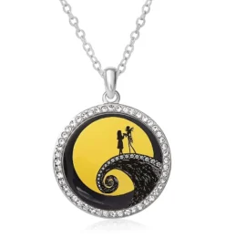Disney The Nightmare Before Christmas Womens Jack And Sally Necklace, 18''
