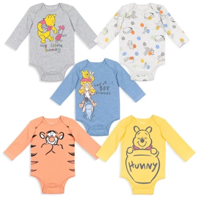 Disney Lion King Winnie The Pooh Mickey Mouse Baby 5 Pack Bodysuits Newborn To Infant - Image 7