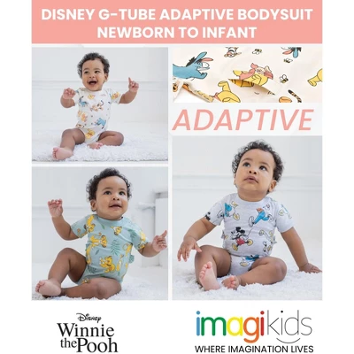Disney G-Tube Adaptive Baby Bodysuit Mickey Mouse Lion King Winnie The Pooh Pluto Simba Piglet Newborn To Toddler