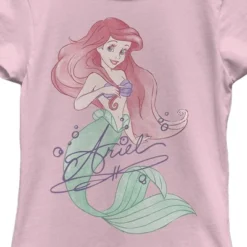 Disney Girl's The Little Mermaid Ariel Watercolor Signature T-Shirt