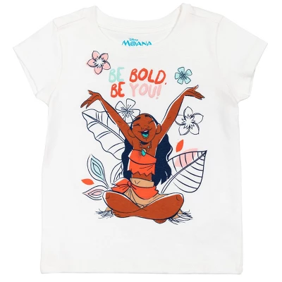 Disney Princess Moana Baby Girls 3 Pack Graphic T-Shirt Pink/White/Blue - Image 3