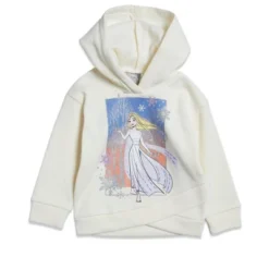 Disney Frozen Elsa Girls Fleece Pullover Crossover Hoodie And Pants Outfit Set Little Kid