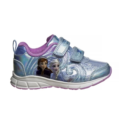 Disney Girls Frozen II Elsa & Anna Princess Light Up Sneakers -Lightweight Tennis Breathable Athletic Sneakers(Toddler/Little Kid) - Image 2