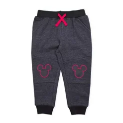 Disney Boy's Mickey Mouse Graphic Print Jogger Pants With Drawstring Waistband, 2 Piece Set For Kids