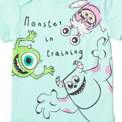 Disney Pixar Monsters Inc. Sulley Boo Mike Wazowski Baby Bodysuit Pants And Hat 3 Piece Outfit Set Newborn To Infant - Image 6