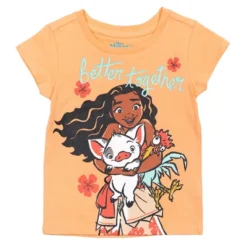 Disney Princess Moana Baby Girls 3 Pack Graphic T-Shirt Pink/White/Blue