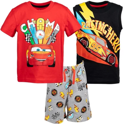 Disney Lion King Pixar Toy Story Mickey Mouse Goofy T-Shirt Tank Top And Shorts 3 Piece Outfit Set Toddler To Big Kid - Image 12