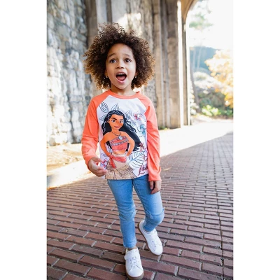 Disney Moana Girls Long Sleeve 2 Pack T-Shirts (Baby, Toddler & Little Girl Sizes)