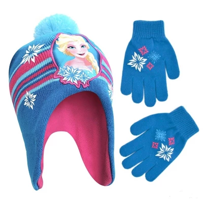 Disney Frozen Elsa And Anna Winter Hat And Kids Gloves Set, Little Girls Ages 4-7 - Image 5