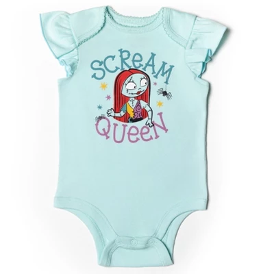 Disney Nightmare Before Christmas Zero Sally Jack Skellington Baby Girls Bodysuit Pants And Headband 3 Piece Outfit Set Newborn To Infant