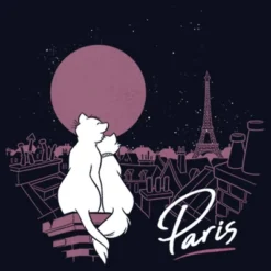 Disney Girl's Aristocats Duchess And Thomas Love In Paris T-Shirt