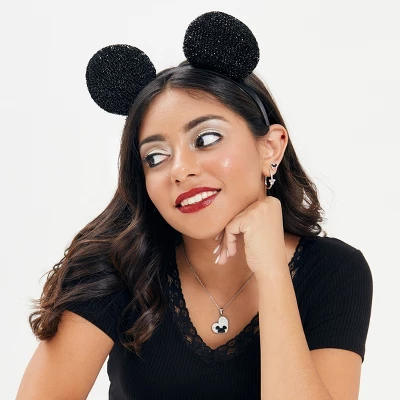 Disney Mickey Mouse Stainless Steel Crystal Heart Necklace, Official License - Image 2