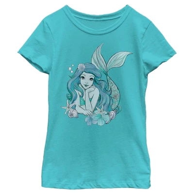 Disney Girl's The Little Mermaid Ariel Under The Sea Portrait T-Shirt - Image 3