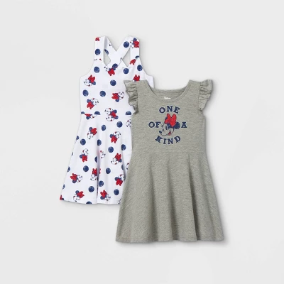 Disney Toddler Girls' 2pk Minnie Mouse Sleeveless Knit Dress - Gray - Image 2