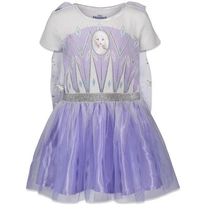 Disney Frozen Elsa Girls Cosplay Costume Gown And Headband Toddler To Big Kid - Image 3