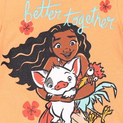 Disney Princess Moana Baby Girls 3 Pack Graphic T-Shirt Pink/White/Blue - Image 2