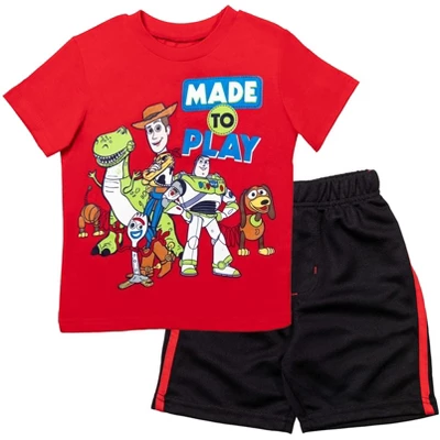 Disney Pixar Toy Story Buzz Lightyear Woody Athletic T-Shirt And Mesh Shorts Outfit Set Toddler - Image 7