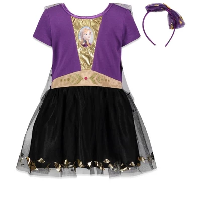 Disney Frozen Princess Anna Girls Cosplay Costume Gown And Headband Toddler - Image 2