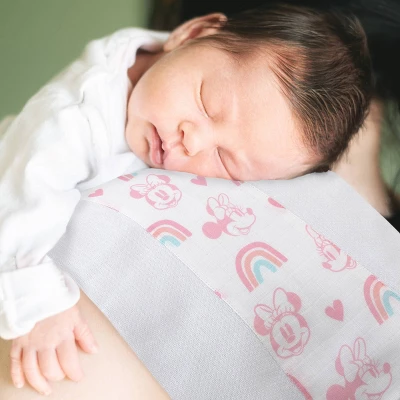 Disney Minnie Mouse 100% Cotton Muslin Burp Cloths - 2pk - Image 3