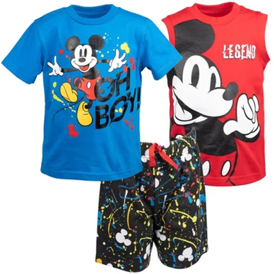 Disney Lion King Pixar Toy Story Mickey Mouse Goofy T-Shirt Tank Top And Shorts 3 Piece Outfit Set Toddler To Big Kid - Image 14