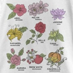 Girl's Disney Princess Floral Chart T-Shirt