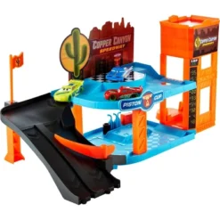 Disney And Pixar Cars Glow Racers Copper Canyon Glowing Garage Playset