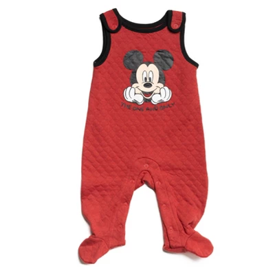Disney Mickey Mouse Baby Bodysuit And Snap French Terry Overall Newborn To Infant - Image 2