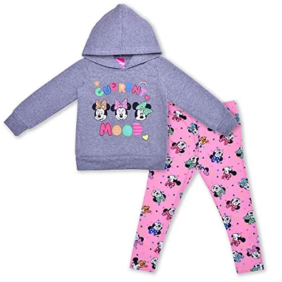 Disney Girl's 2-Pack Minnie Mouse Graphic Pullover Hoodie And Legging Pant Set - Image 6