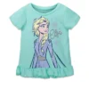 Disney Frozen Moana Princess Rapunzel Snow White Raya And The Last Dragon Girls Peplum T-Shirt And French TerryShorts Outfit Set Toddler