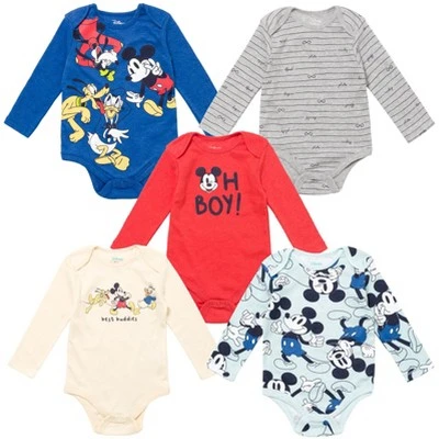 Disney Lion King Winnie The Pooh Mickey Mouse Baby 5 Pack Bodysuits Newborn To Infant - Image 9