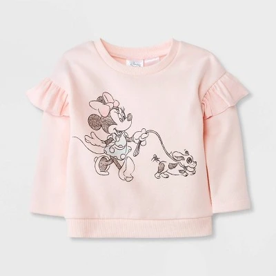 Disney Baby Girls' 2pc Minnie Mouse Top And Bottom Set - Light Pink - Image 2