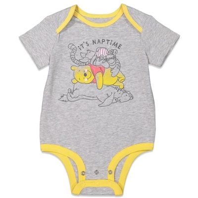 Disney Winnie The Pooh Baby Boys 3 Pack Cuddly Short Sleeve Bodysuits - Image 3