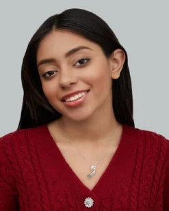 Disney The Little Mermaid Ariel Sterling Silver Cubic Zirconia Pendant Necklace, 18"