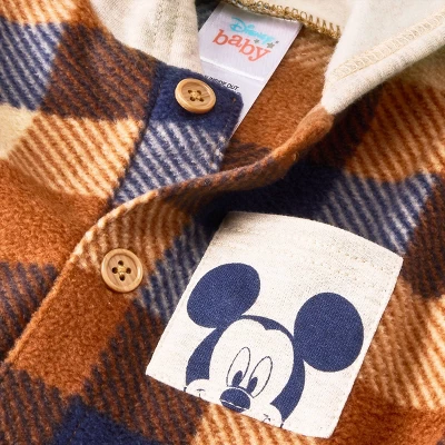 Baby Boys' Disney Mickey Flannel Top And Bottom Set - Blue - Image 3