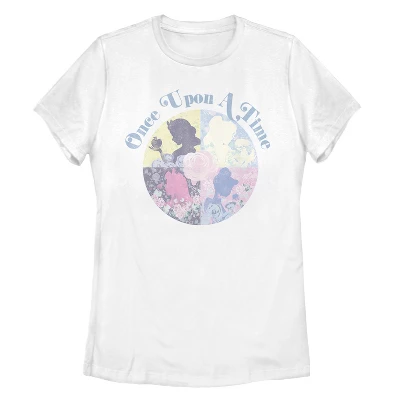 Women's Disney Princesses Once Upon A Time Profile T-Shirt - Image 3