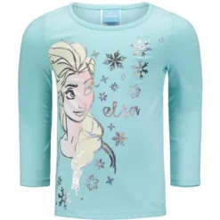 Disney Frozen Princess Anna Elsa Girls Zip Up Vest Puffer T-Shirt And Leggings 3 Piece Outfit Set Toddler