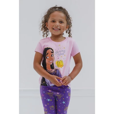 Disney Wish Asha Star Girls T-Shirt And Leggings Outfit Set Toddler To Little Kid
