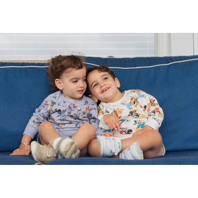 Disney Mickey Mouse French Terry Sweatshirt & Shorts Grey - Image 3